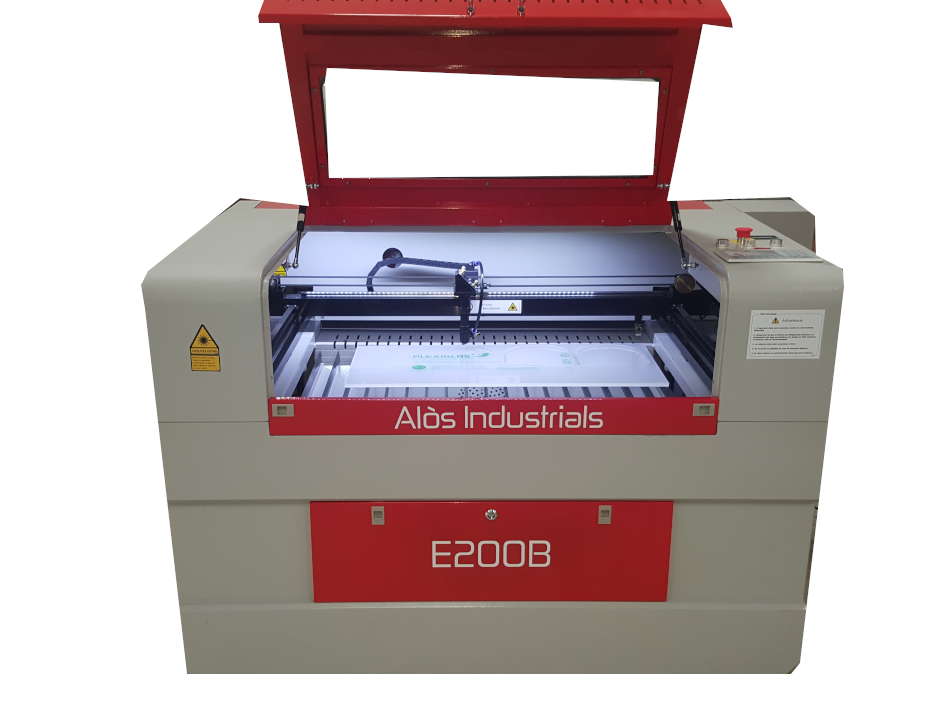 Maquina corte y grabado láser Co2 no metales mesa elevadora E200B