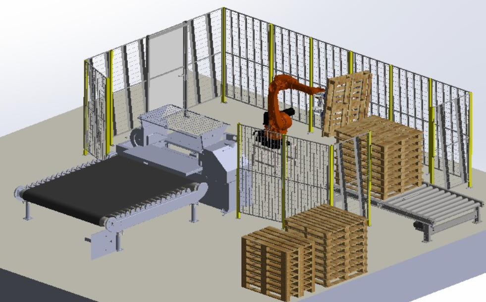 Robot dismantler paller cell